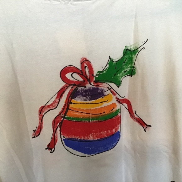 NWT vintage 1995 Hand painted Christmas T-shirt - Picture 7 of 12